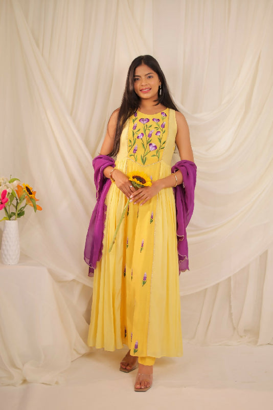 Yellow Anarkali Set