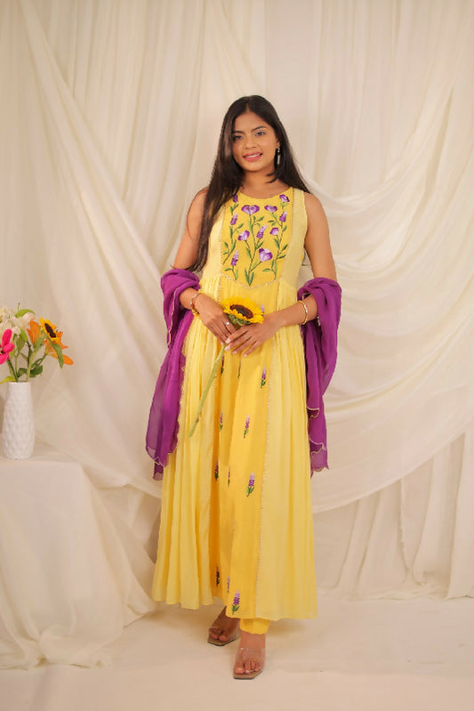 Yellow Anarkali Set