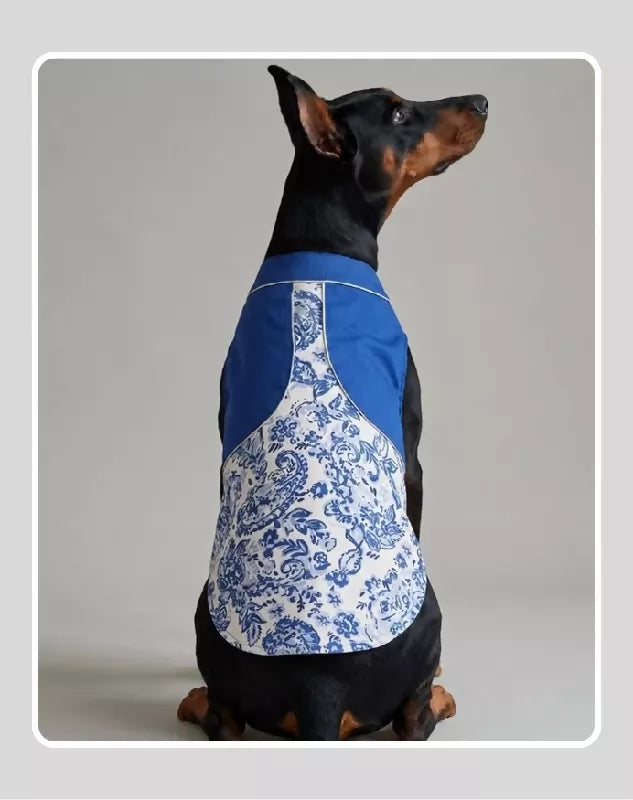 Blue Indian Cotton Ethnic Kurta Sherwani for Dog, Cat and Puppy | Ethnic Wear | Mehendi - Dress - Party - Diwali - Wedding Wear