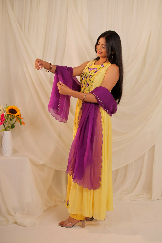 Yellow Anarkali Set