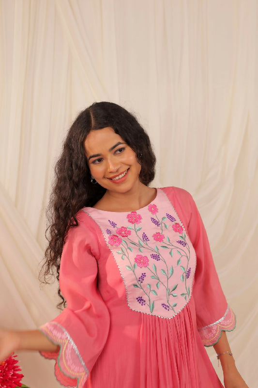 Rose Pink Anarkali Set