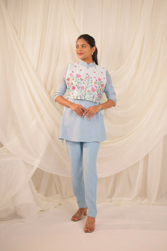 Powder Blue Peplum Set