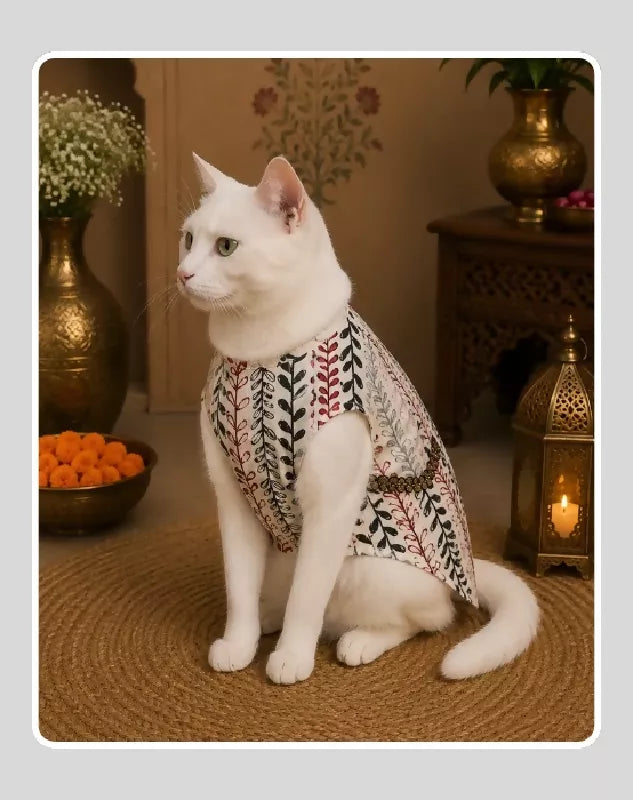 Indian Cotton Ethnic Kurta Sherwani for Dog, Cat and Puppy | Ethnic Wear | Mehendi - Dress - Party - Diwali - Wedding Wear
