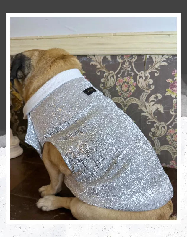 Silver Shimmer Tuxedo | Dog Tuxedo | Pet Tuxedo | Formal Suit for Dogs, Cats & Pets | Wedding, Party & Special Occasion Outfit